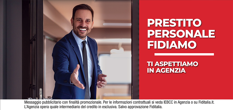 Agenzia Milo Umberto Fiditalia | Trieste, Udine | Prestito Personale Fidiamo - Ti aspettiamo per realizzare i tuoi progetti. Messaggio pubblicitario con finalità promozionale. Per le informazioni contrattuali si veda IEBCC in Agenzia o su Fiditalia.it. L’Agenzia opera quale intermediario del credito in esclusiva. Salvo approvazione Fiditalia.